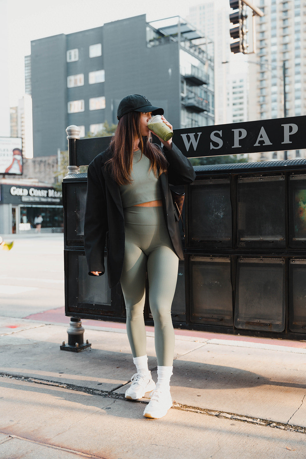 Dark Sage Rib Legging