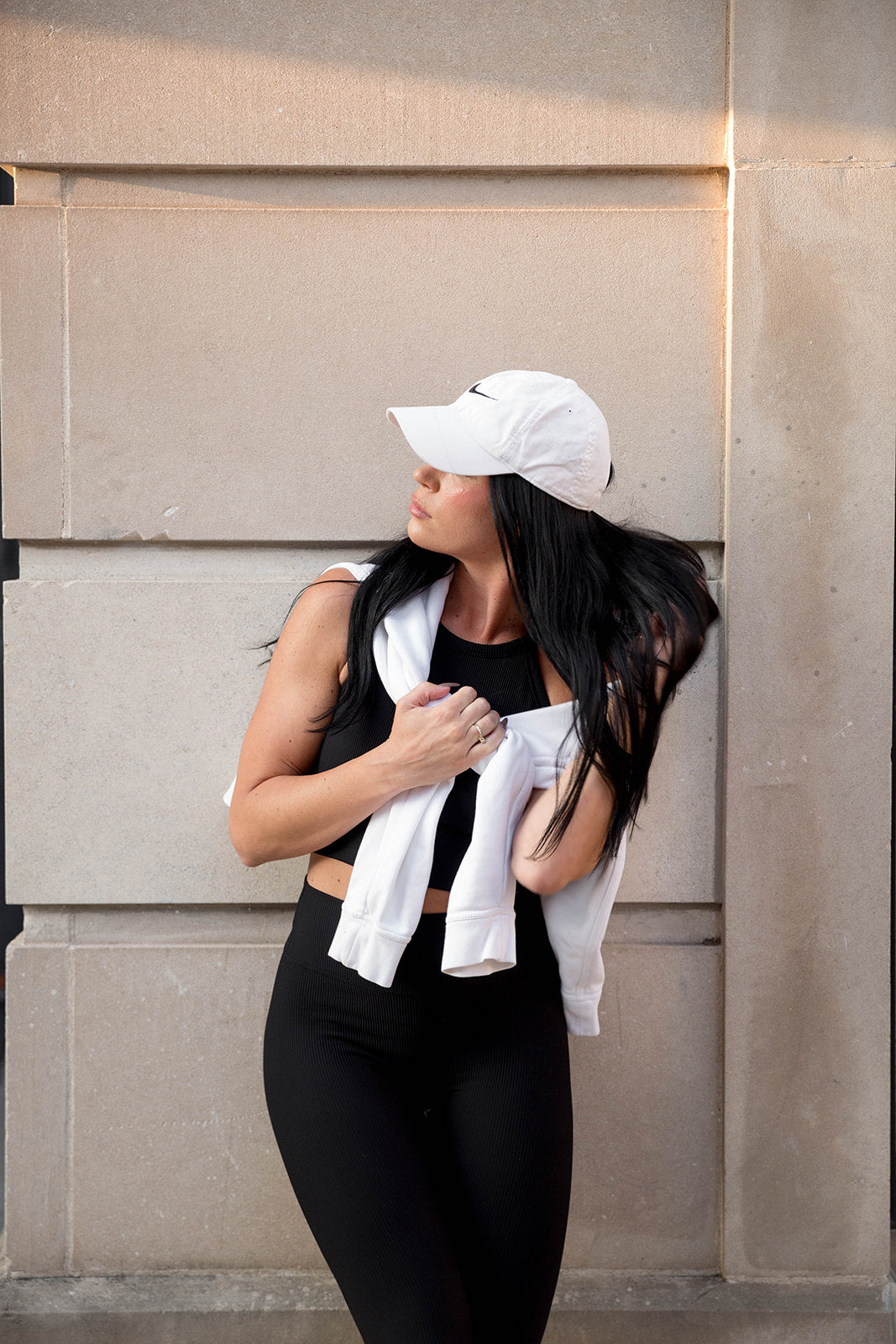 Tuxedo Black Rib Cropped Shelf Tank