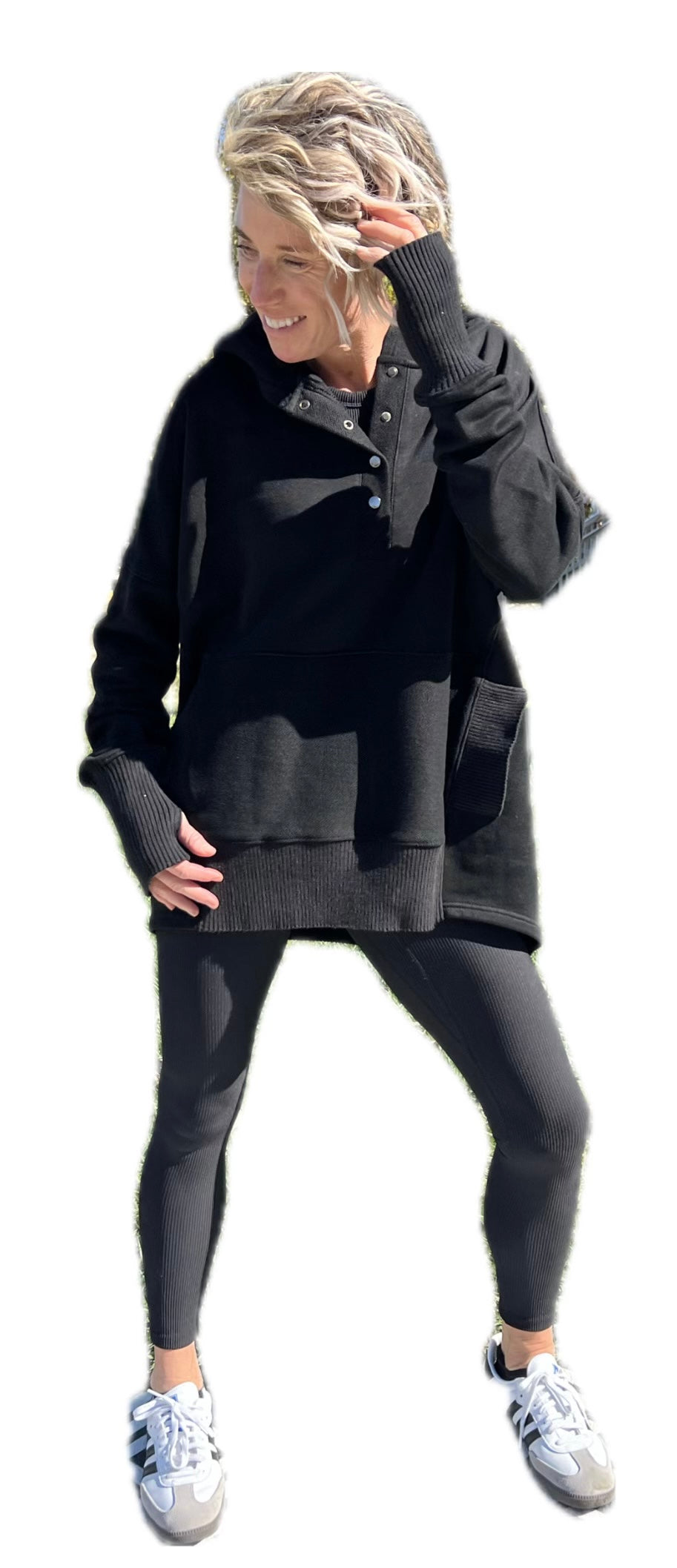 Black Premium Terry Oversized Hoodie