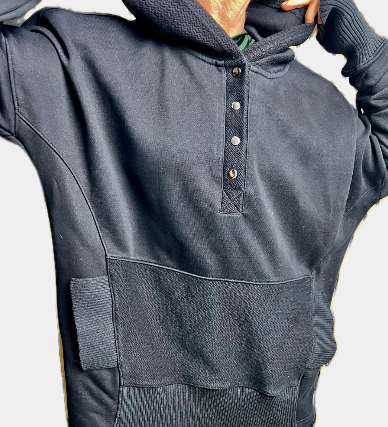 Black Premium Terry Oversized Hoodie