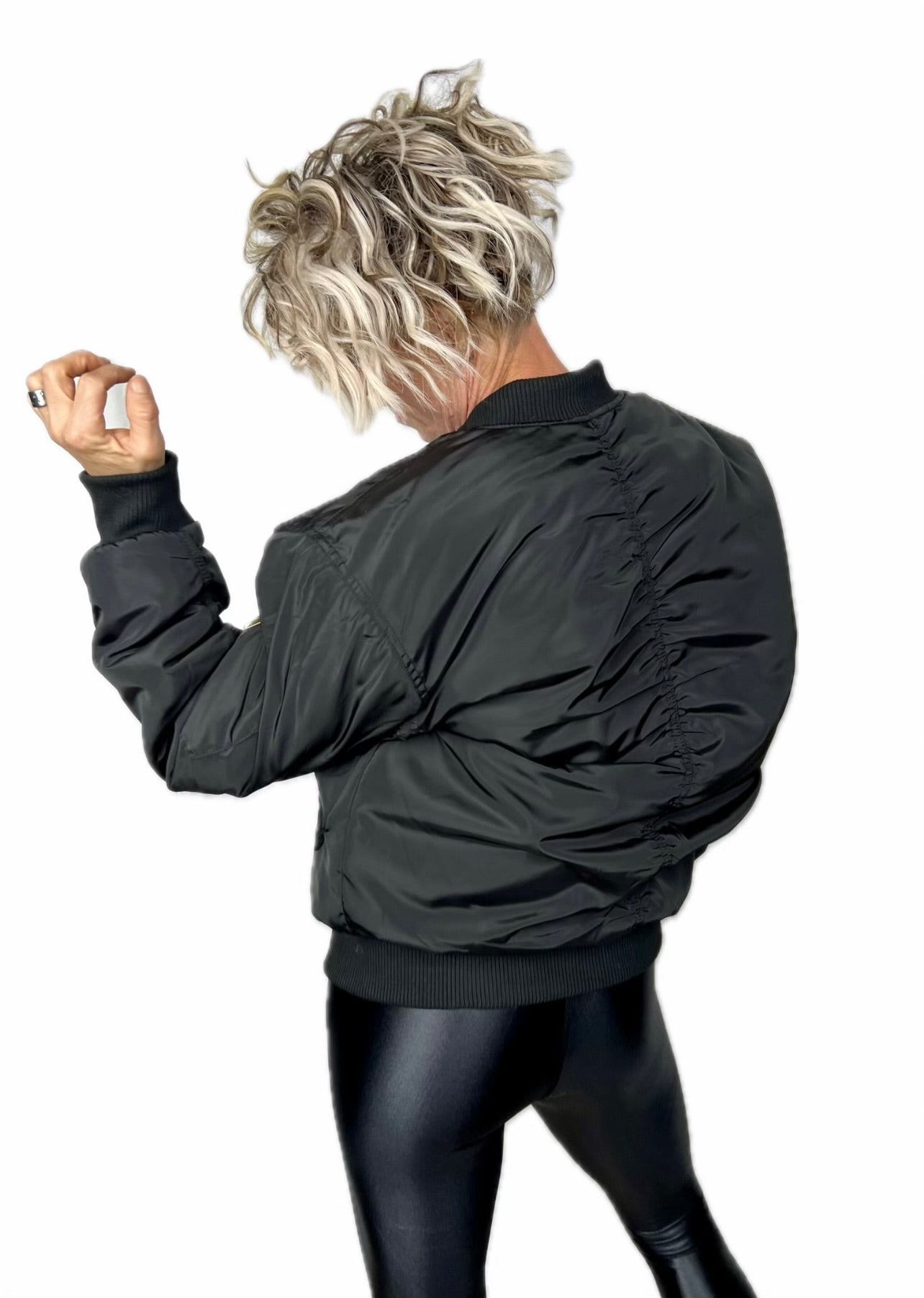 Ruched Bomber Jacket