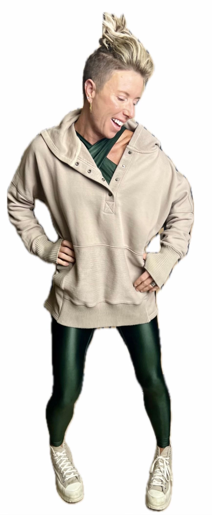 Tan Premium Terry Oversized Hoodie