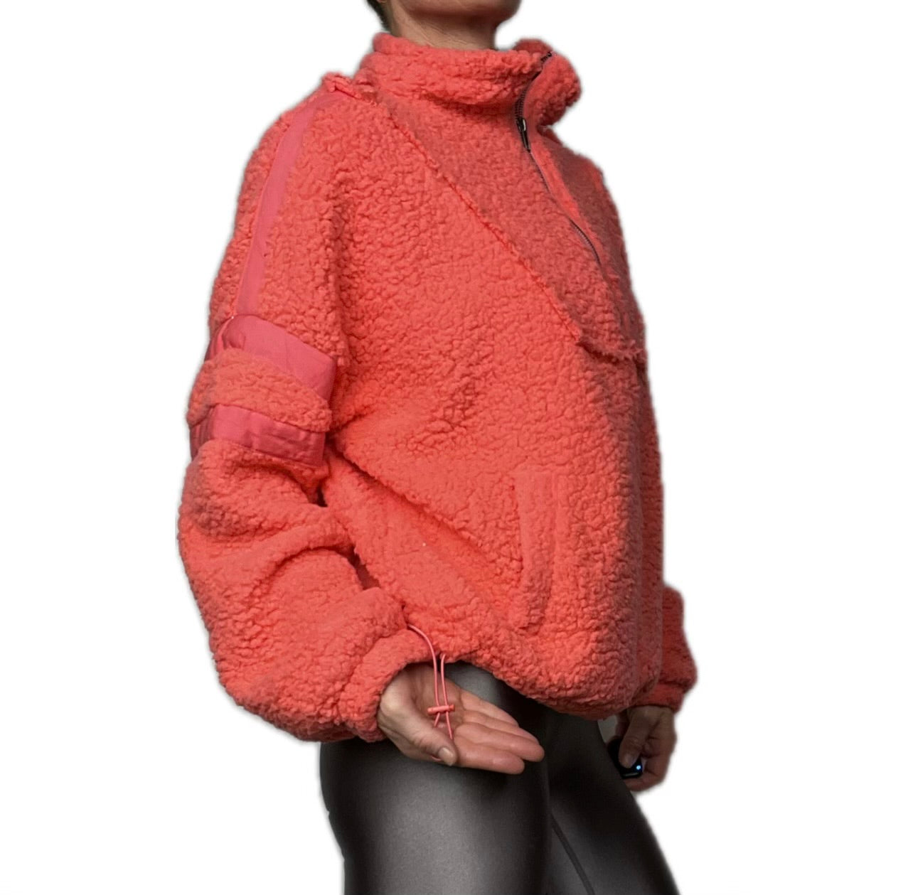 Hot Pink Half Zip Sherpa