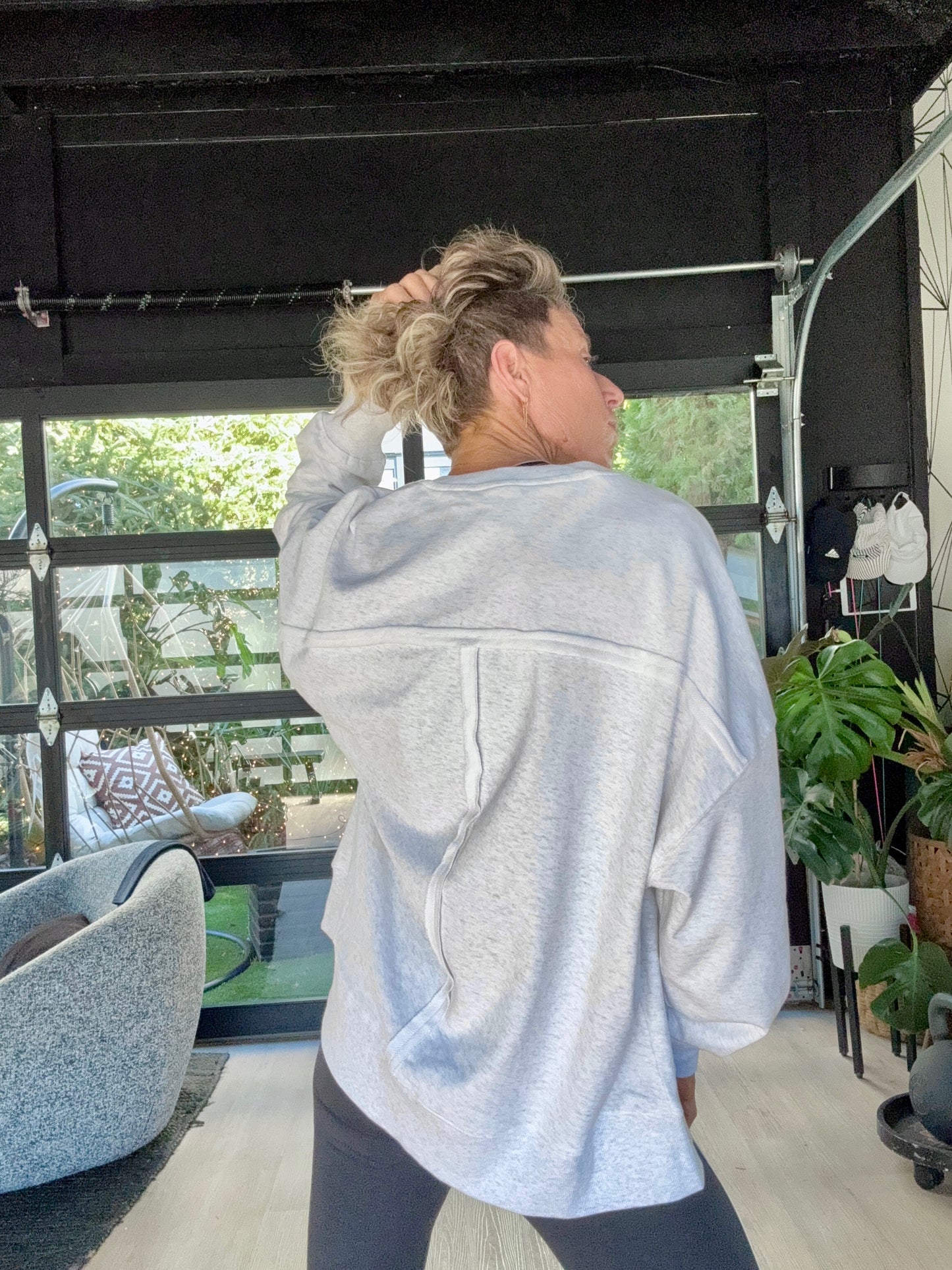 Oversized Sweatshirt White/Grey Heather