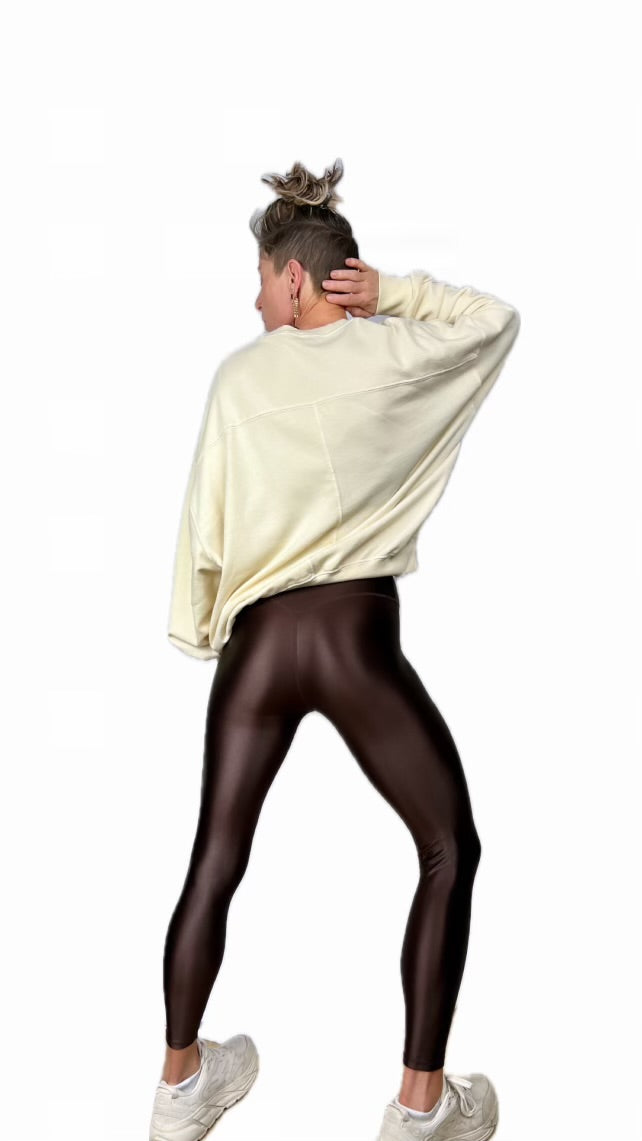 Cozy Oversized Cream Drop Shoulder Sweatshirt