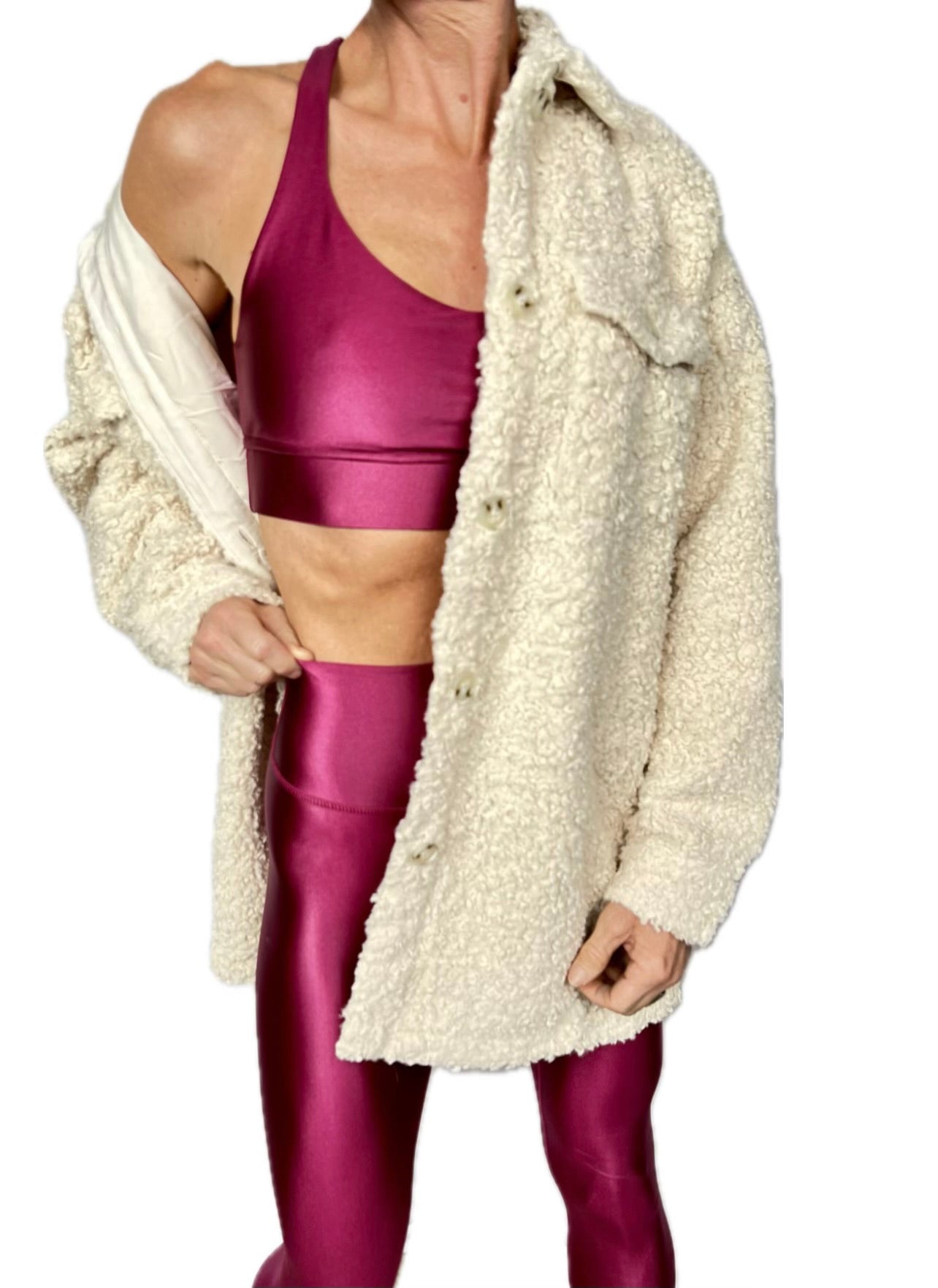 Sherpa Button-Up Jacket - Cream