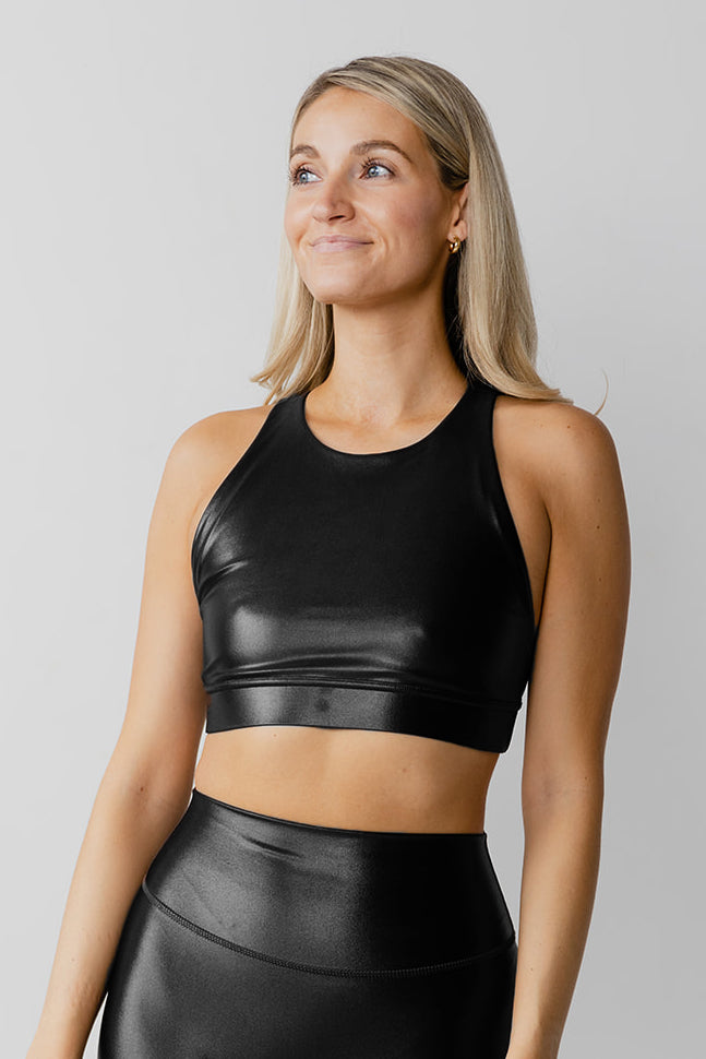 Tuxedo Black Get Twisted Bra