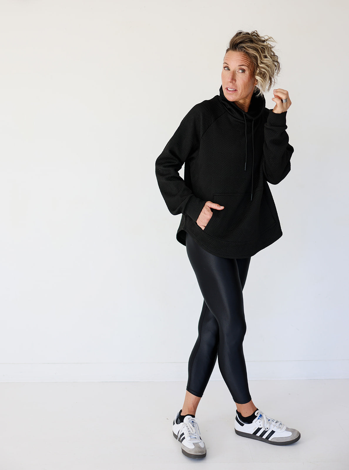 Funnel Neck Pullover Black