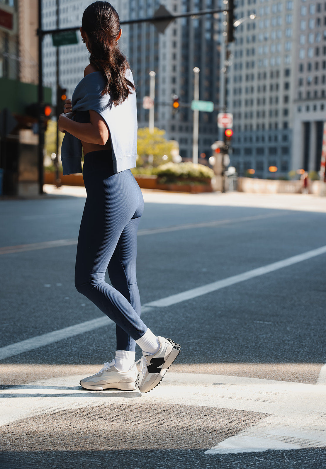 Navy Rib Legging