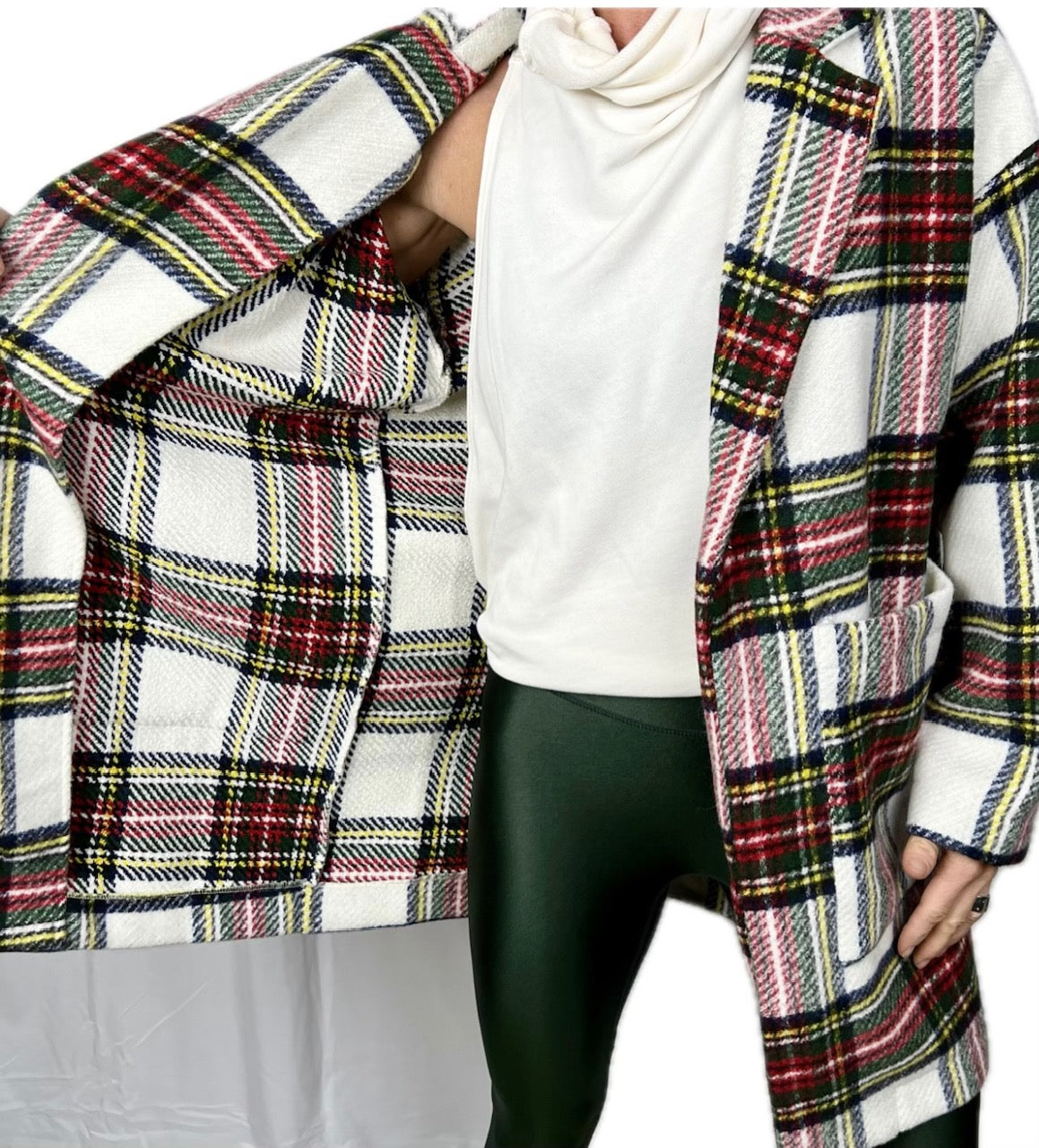 Christmas Plaid Long Jacket