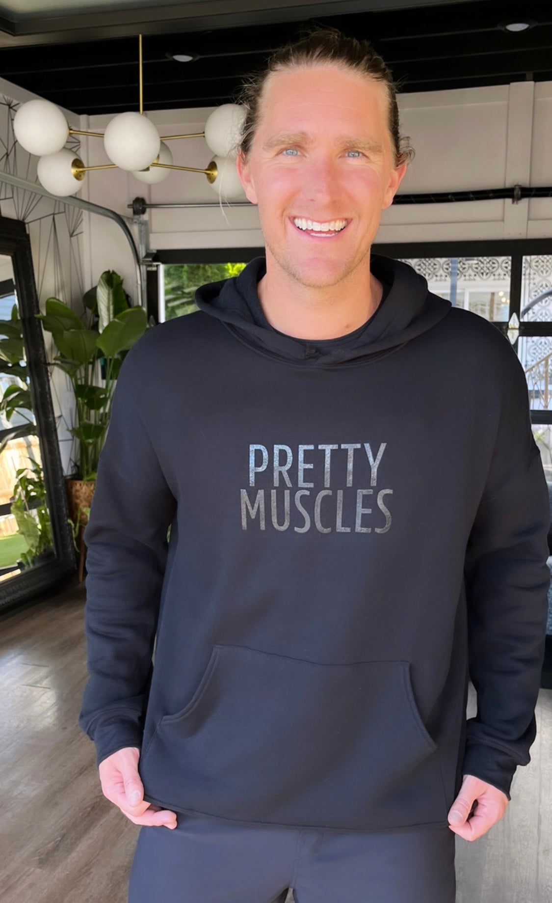 Black on Black Pretty Muscles Hoodie