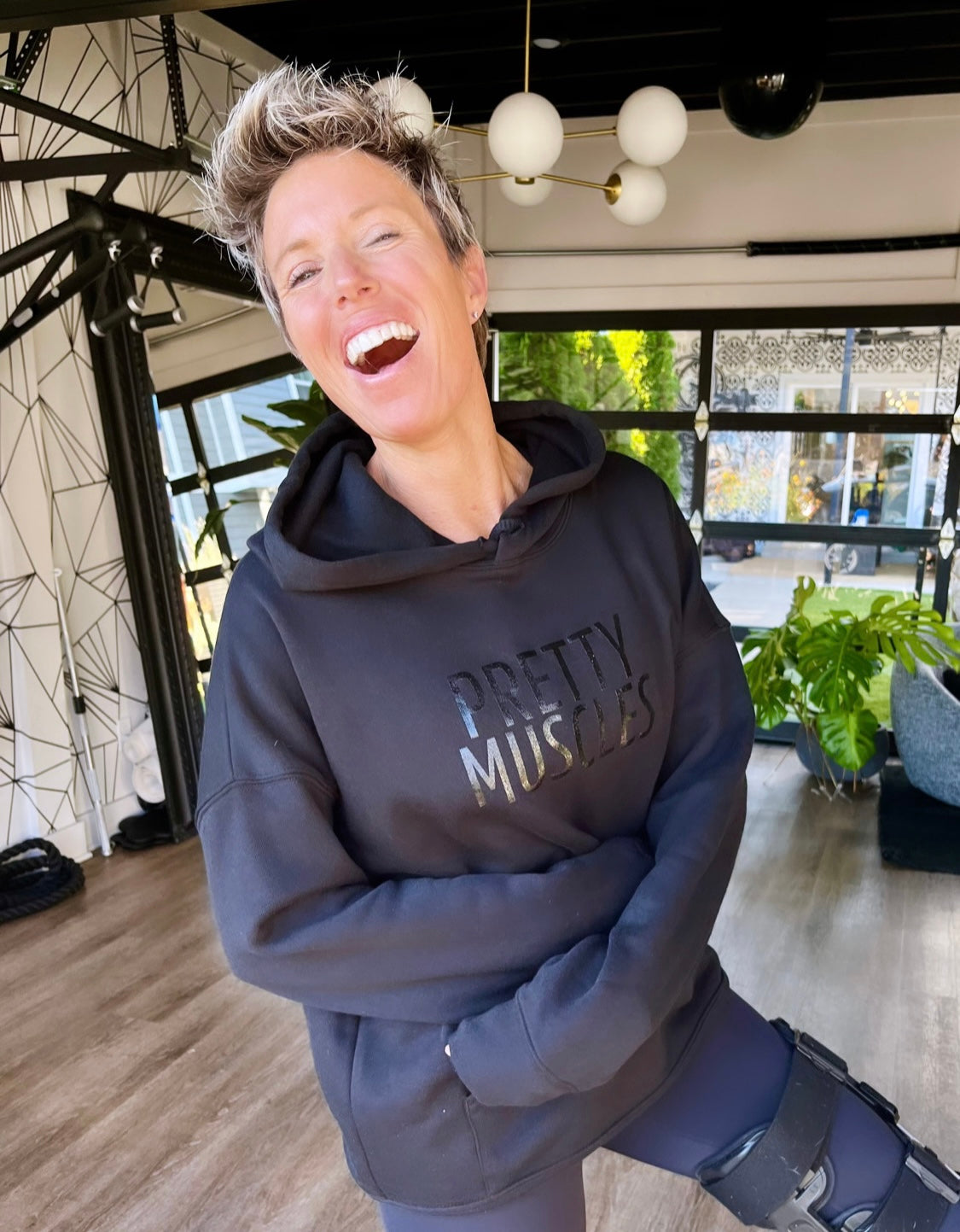 Black on Black Pretty Muscles Hoodie