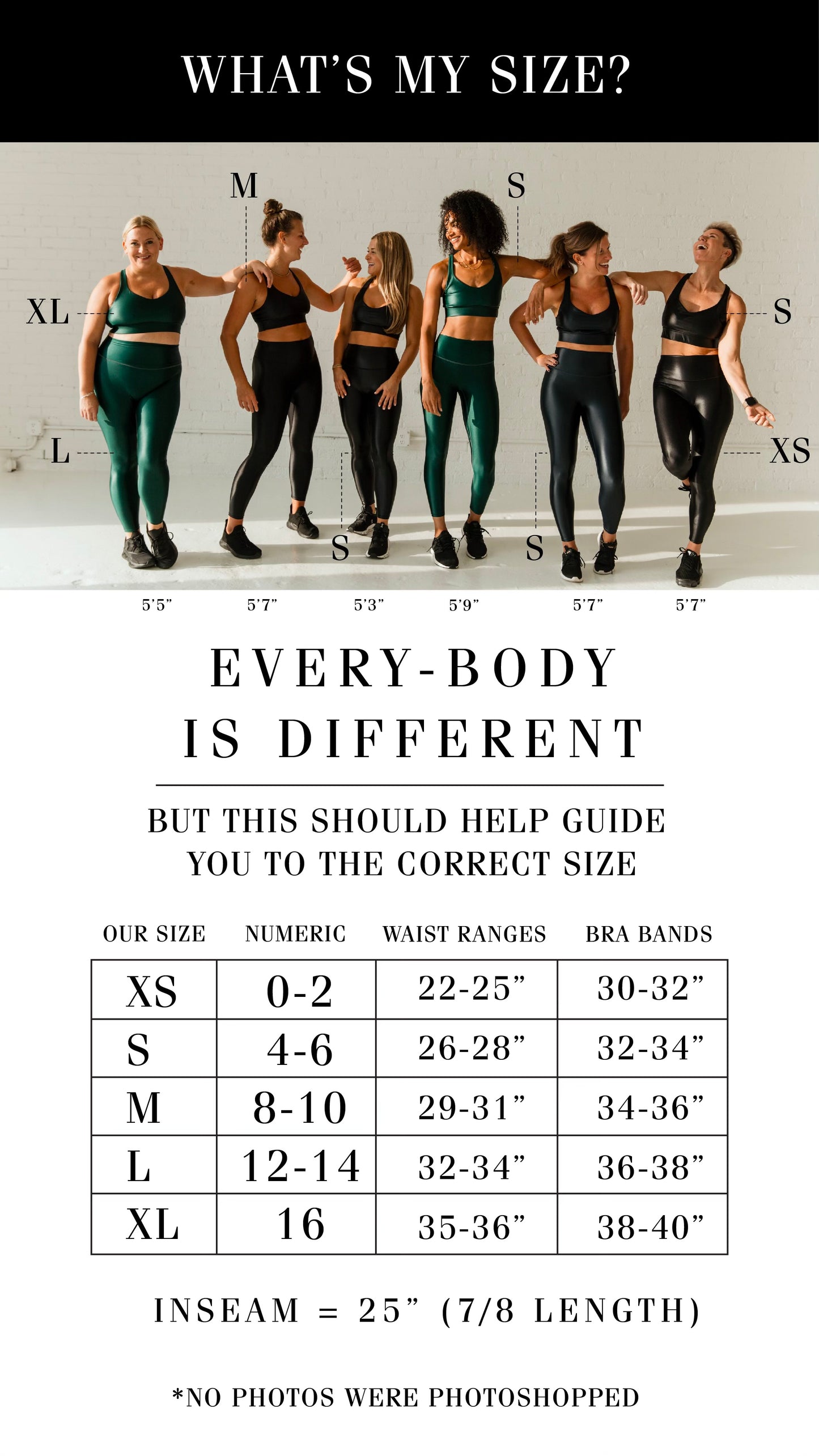 Tuxedo Black 25" Legging