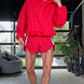 Retro Oversized Track Pullover Lipstick Red