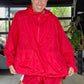 Retro Oversized Track Pullover Lipstick Red