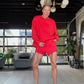 Oversized Sweatshirt Cherry Red