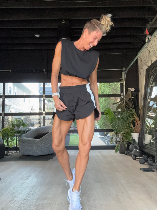 Retro Track Short Black