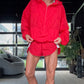Retro Oversized Track Pullover Lipstick Red
