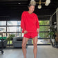 Oversized Sweatshirt Cherry Red
