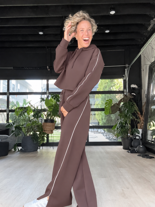 Spacer Crop Hoodie Espresso