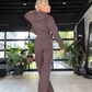 Spacer Crop Hoodie Espresso