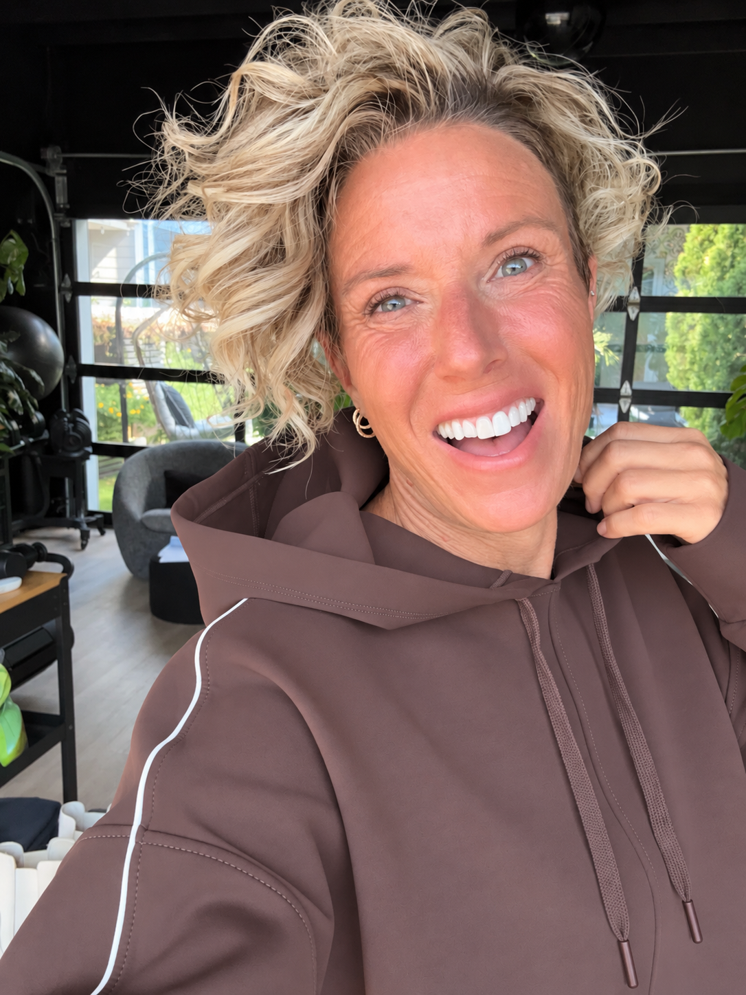 Spacer Crop Hoodie Espresso