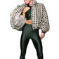 Taupe with Green Sherpa Jacket