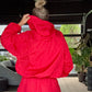 Retro Oversized Track Pullover Lipstick Red
