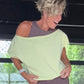 Citron Sunshine French Terry Off the Shoulder Tee
