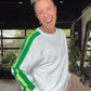 White Green Stripe Sweatshirt