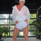 Retro Track Short - White