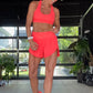 Mid Rise Run Short - Coral Punch