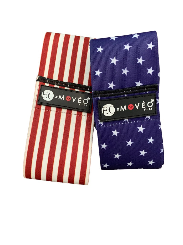 Stars & Stripes Fabric Resistance Booty Bands - Set of 2