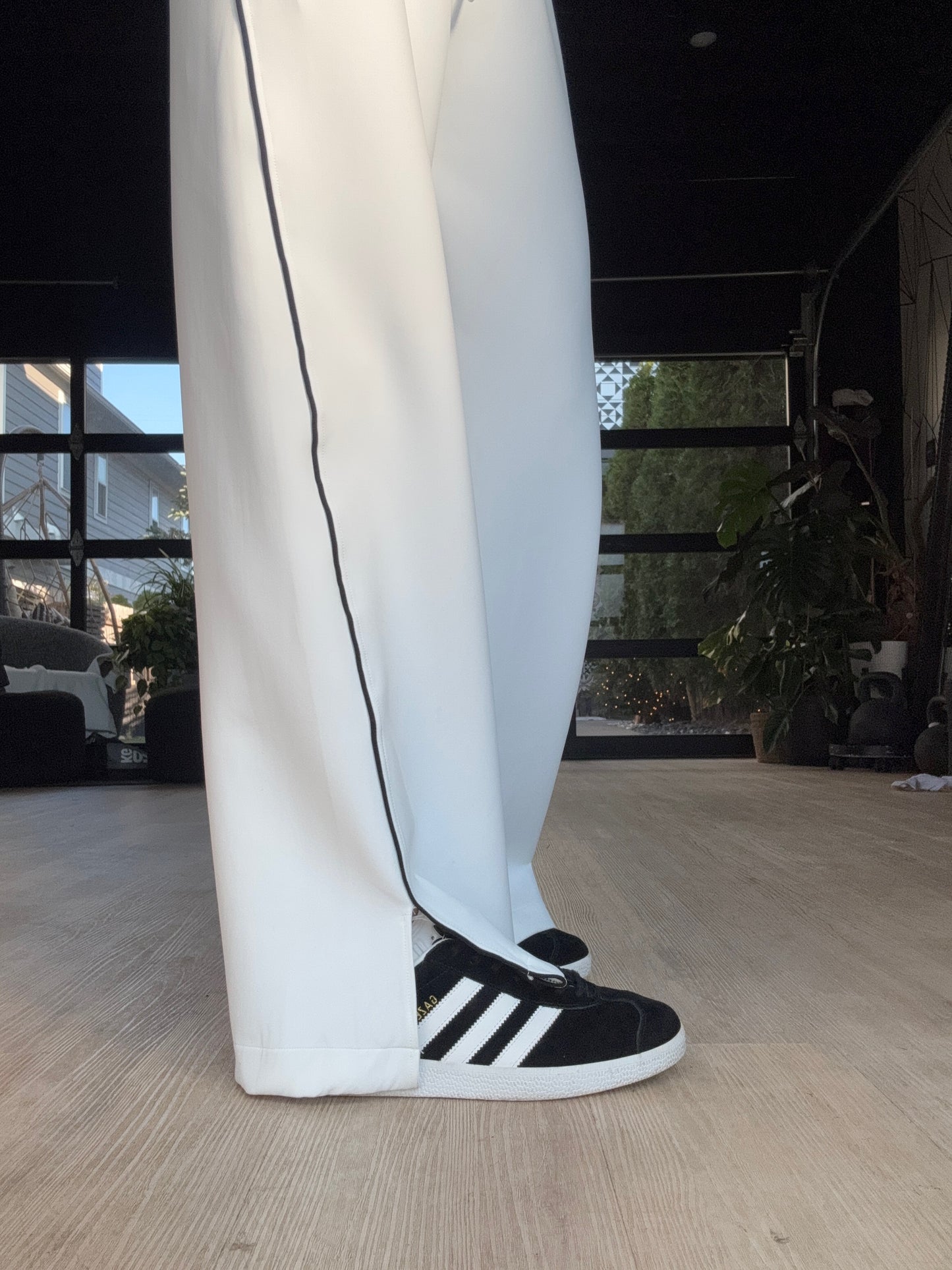 Spacer Wide Leg Pant White Stripe