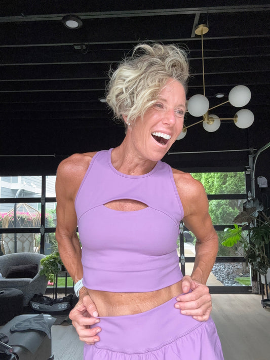 Cutout Longline Bra Top Dusty Lilac