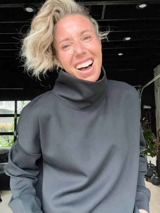 Spacer Funnel Neck Tunic Black