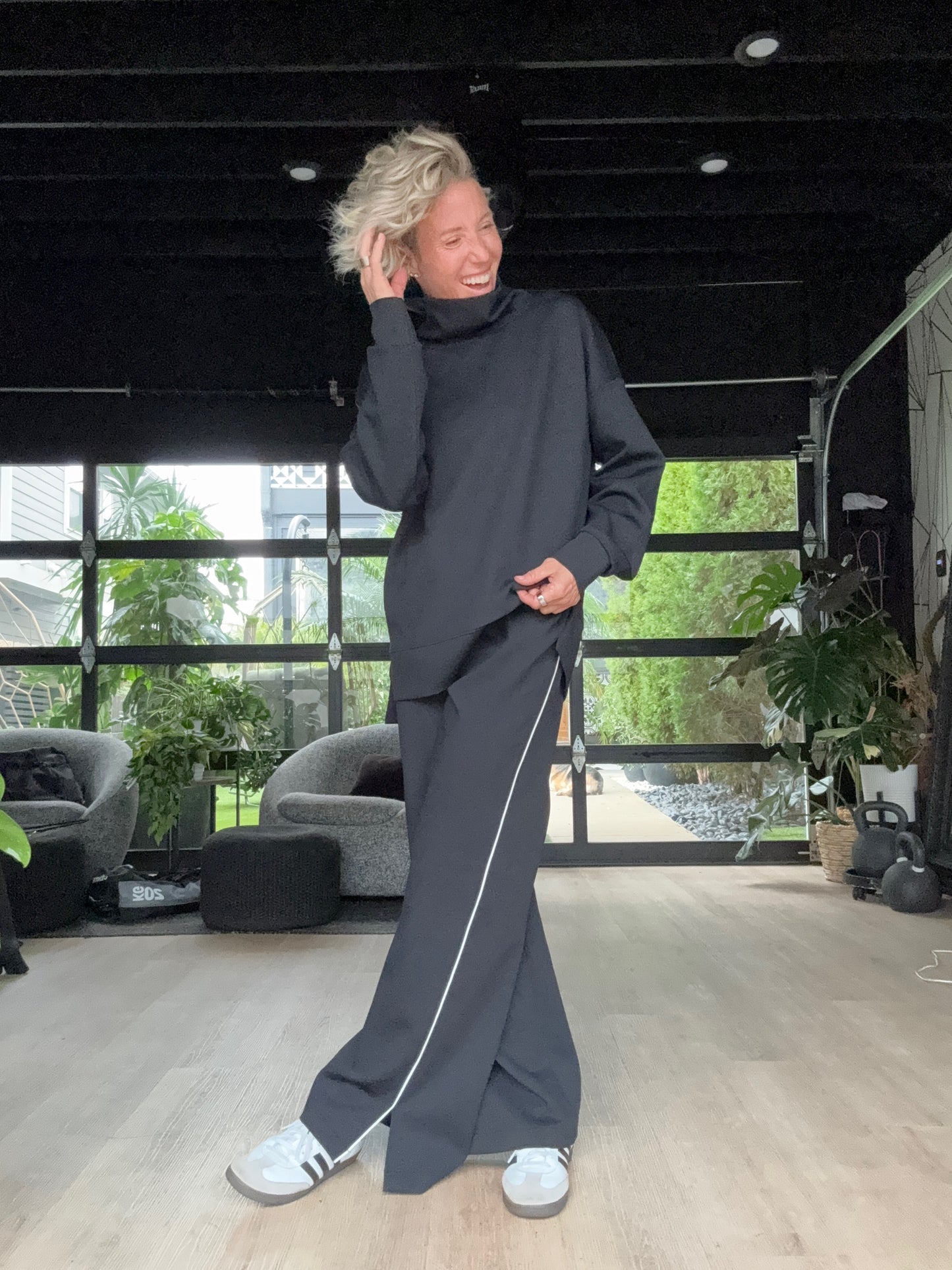 Spacer Funnel Neck Tunic Black