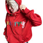 MERRY Tinsel RED Oversized Hoodie