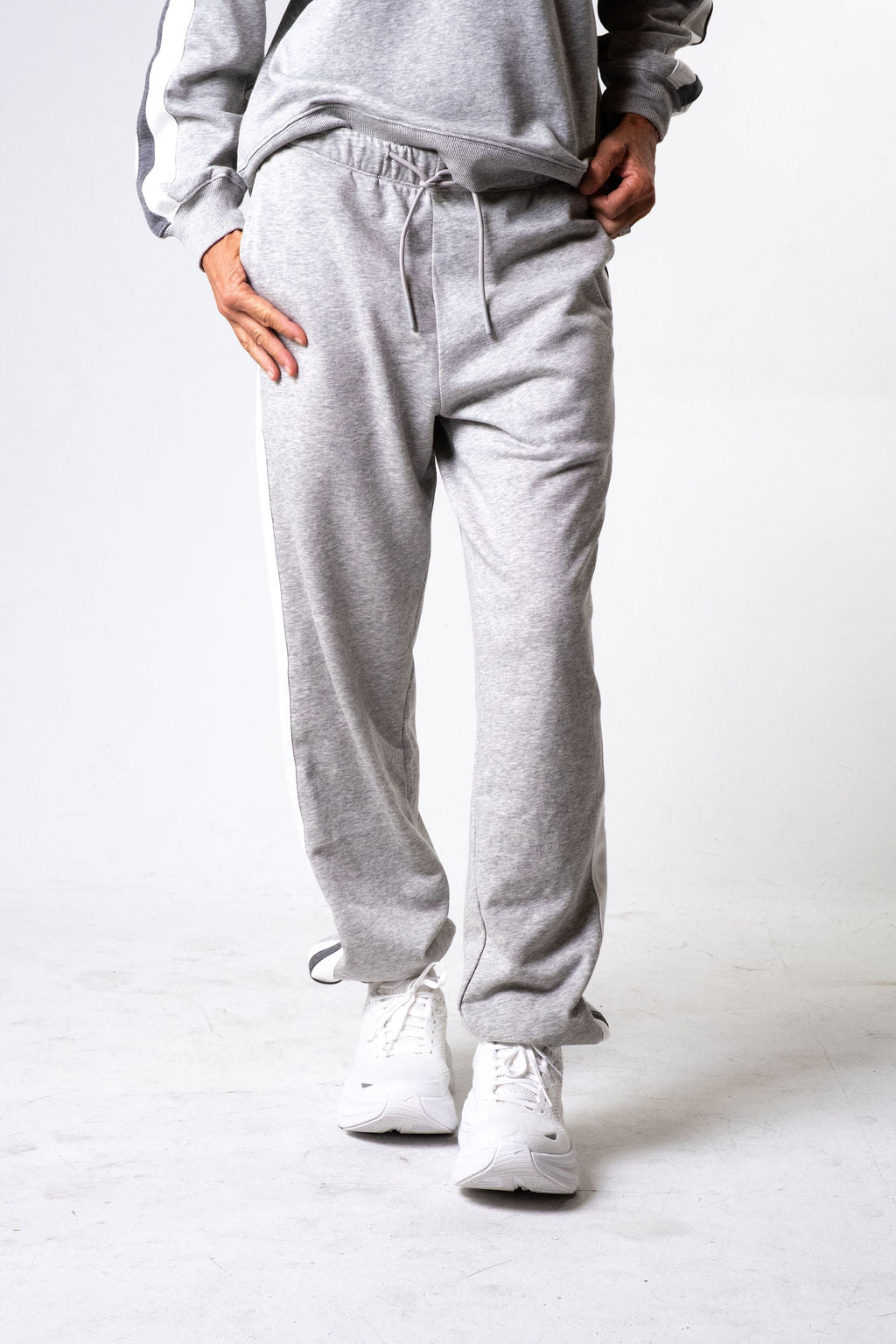 Heather Grey Stripe Jogger