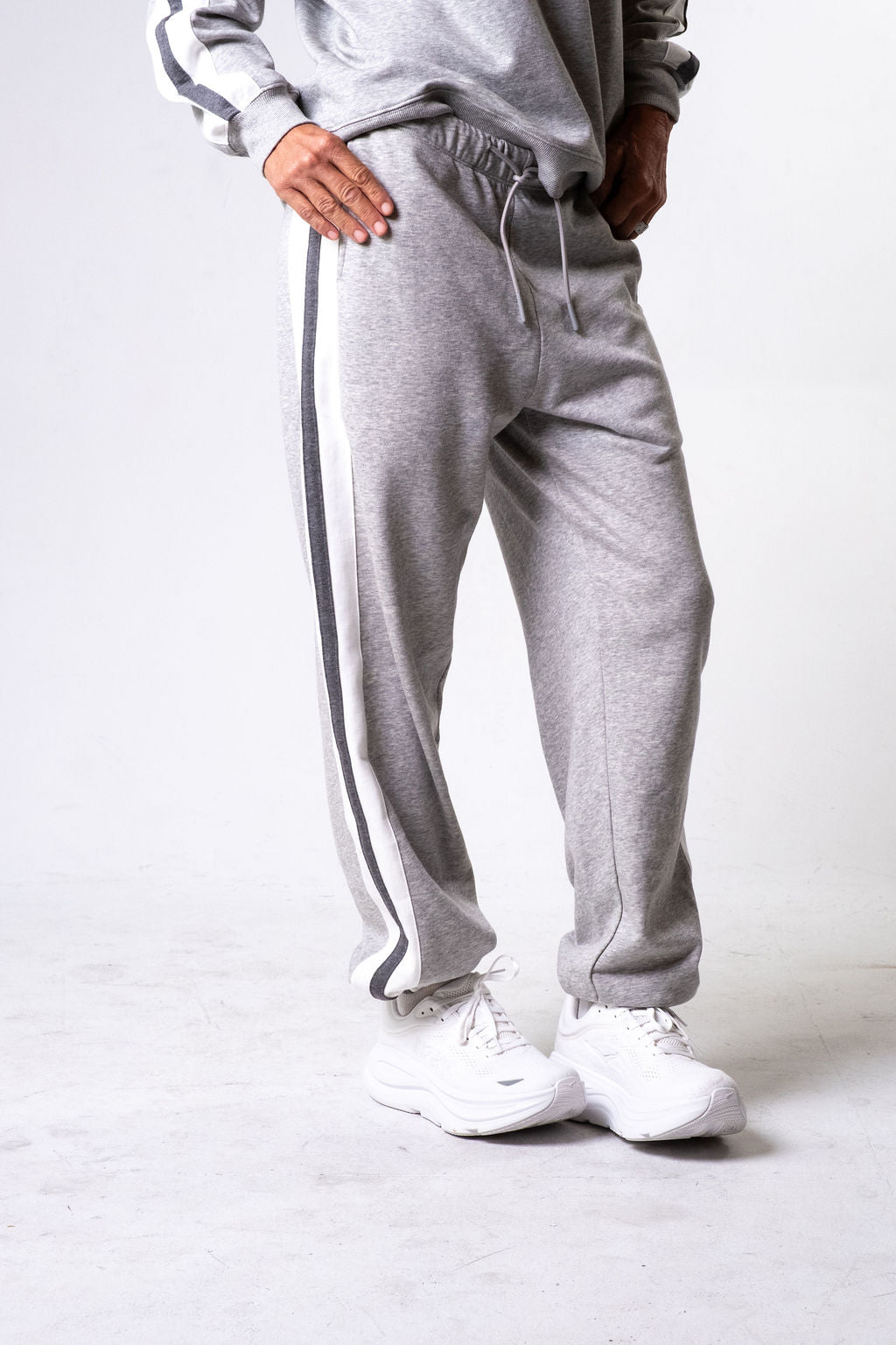 Heather Grey Stripe Jogger