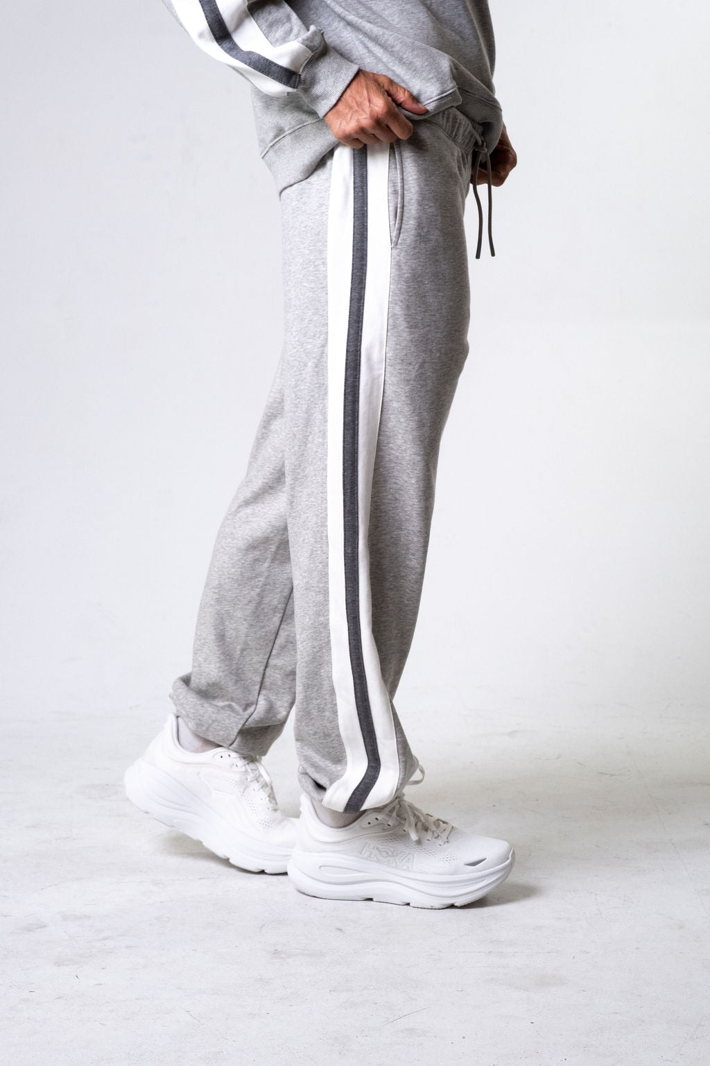 Heather Grey Stripe Jogger