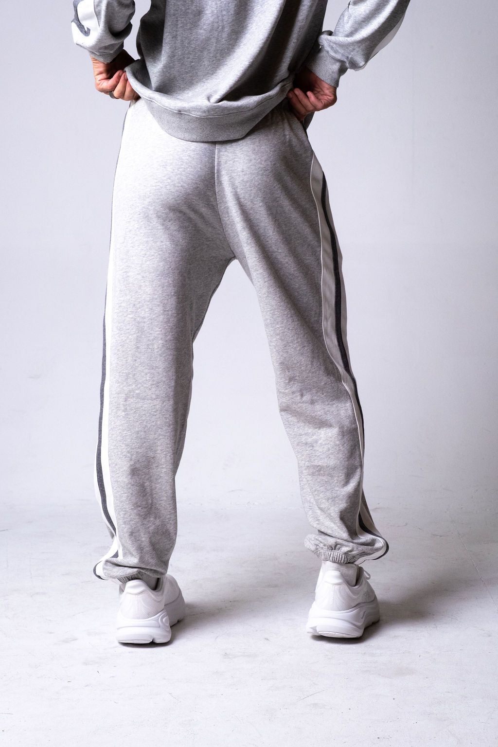 Heather Grey Stripe Jogger