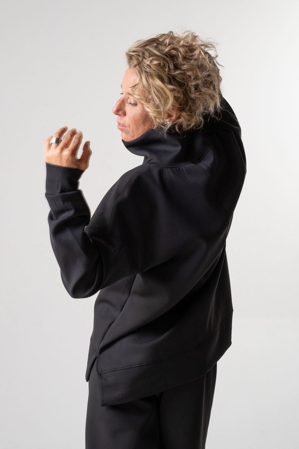 Spacer Funnel Neck Tunic Black