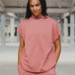 Dusty Rose French Terry Mock Tee