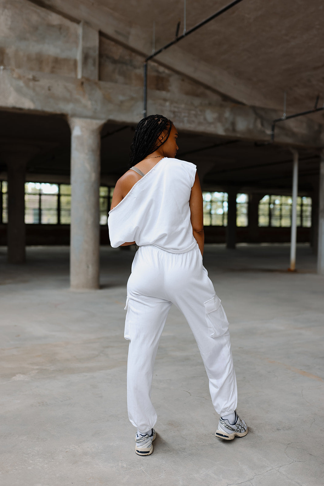 White French Terry Off the Shoulder Tee