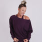 Cold Shoulder Sweatshirt Plum