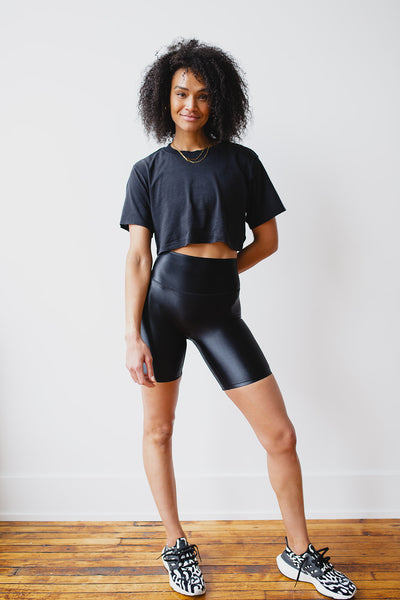 Tuxedo Black Biker Short – Erin Oprea Basics